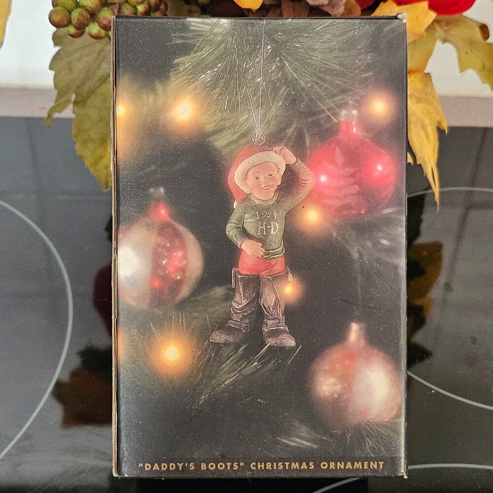 Harley Davidson Collectors Christmas Ornament - Daddy’s Boots - Model  99442-95Z